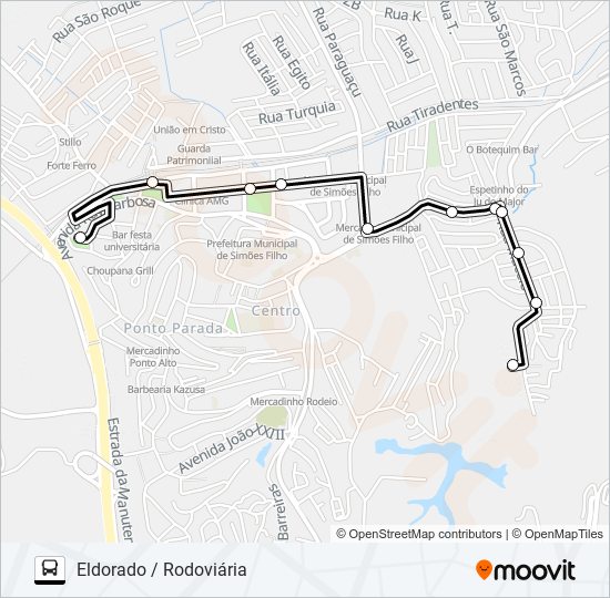 Mapa de SF-008 ELDORADO / RODOVIÁRIA de autobús