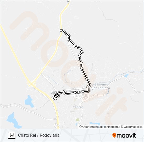 Mapa da linha SF-011 CRISTO REI / RODOVIÁRIA de ônibus
