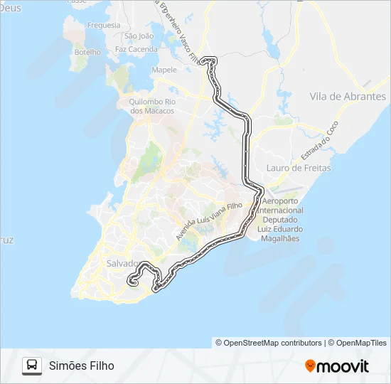 819I.URB SIMÕES FILHO - ITAIGARA (VIA ORLA MARÍTIMA) Bus Line Map