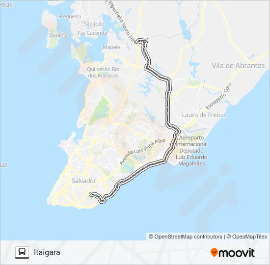 819I.URB SIMÕES FILHO - ITAIGARA (VIA ORLA MARÍTIMA) Bus Line Map