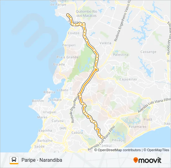 L117 PARIPE - NARANDIBA Bus Line Map