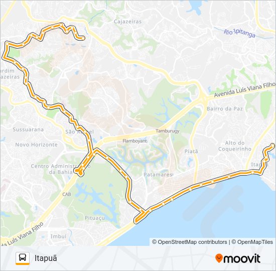 Mapa da linha L607 ITAPUÃ - CASTELO BRANCO de ônibus