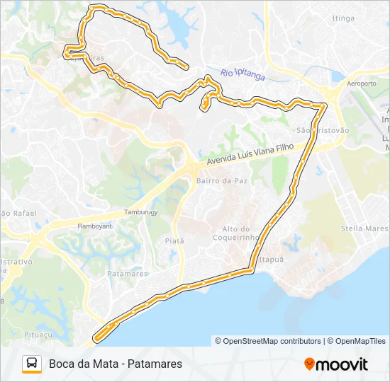 L304 BOCA DA MATA - PATAMARES Bus Line Map