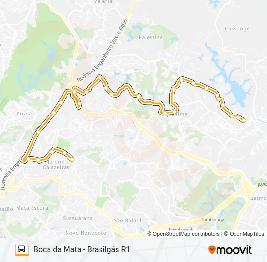 L511 BOCA DA MATA - BRASILGÁS R1 Bus Line Map