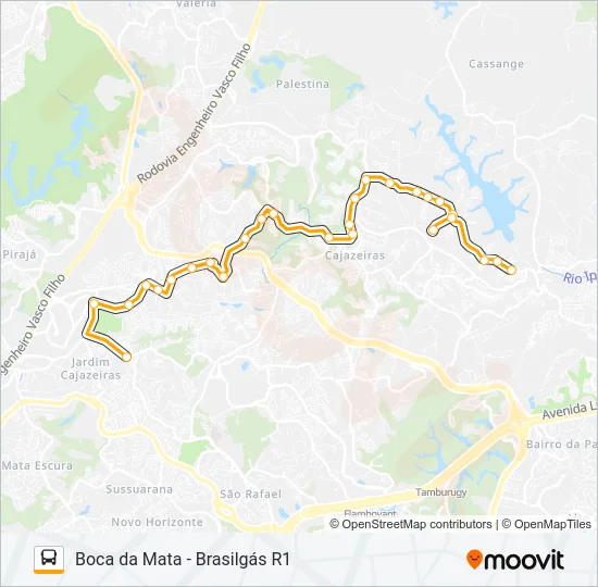 L511 BOCA DA MATA - BRASILGÁS R1 Bus Line Map