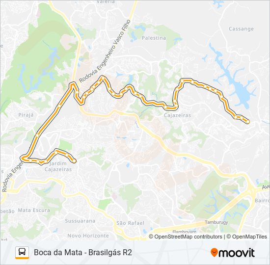 L512 BOCA DA MATA - BRASILGÁS R2 bus Line Map