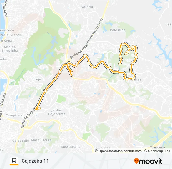 L513 CAJAZEIRA 11 - BRASILGÁS R1 Bus Line Map