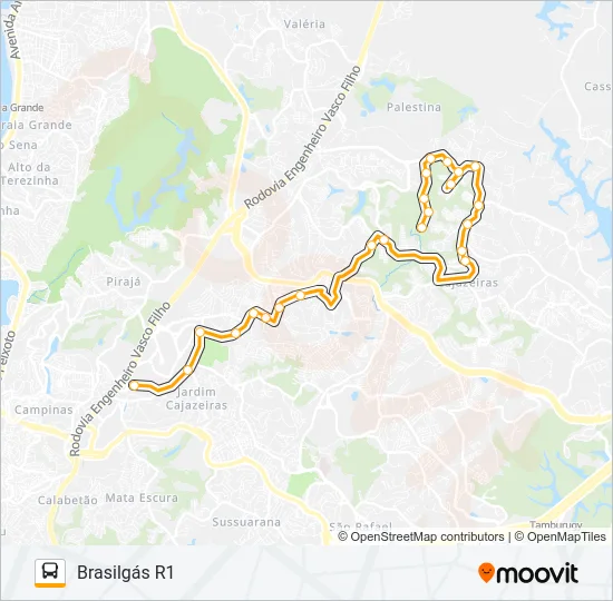 L513 CAJAZEIRA 11 - BRASILGÁS R1 Bus Line Map
