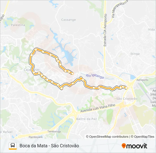 L504 BOCA DA MATA - SÃO CRISTOVÃO Bus Line Map