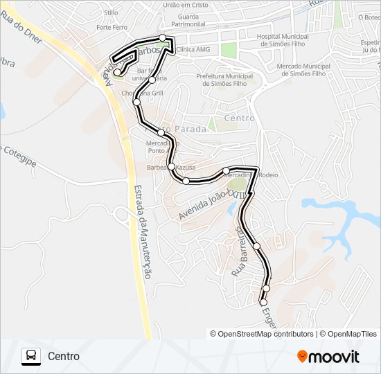 Mapa de SF-012 TIRO SEGURO / CENTRO de autobús