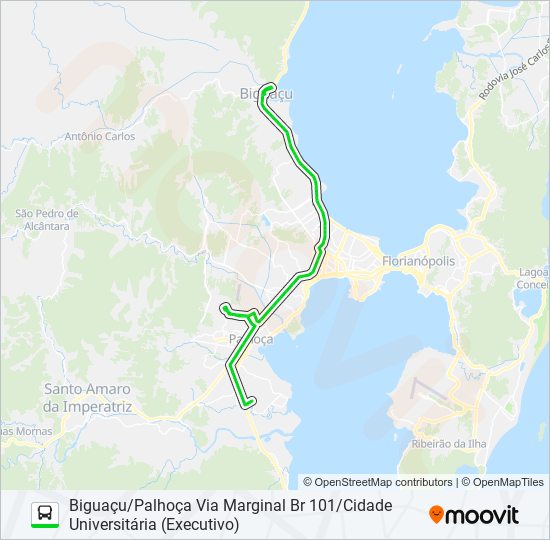 Mapa da linha 1334 de ônibus