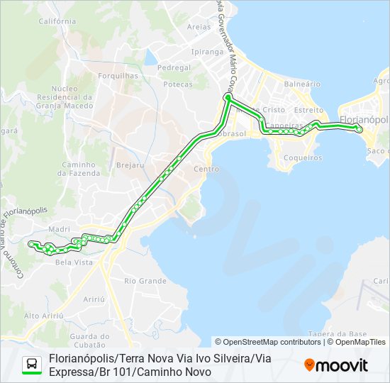 Mapa da linha 0288 de ônibus