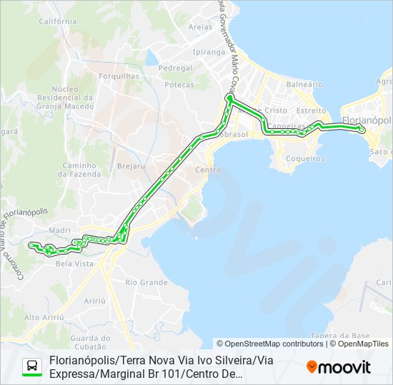 Mapa da linha 0288 de ônibus