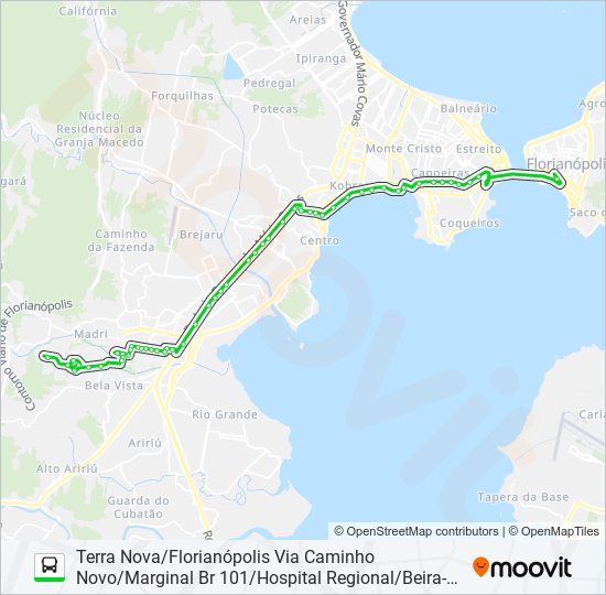 Mapa da linha 0289 de ônibus