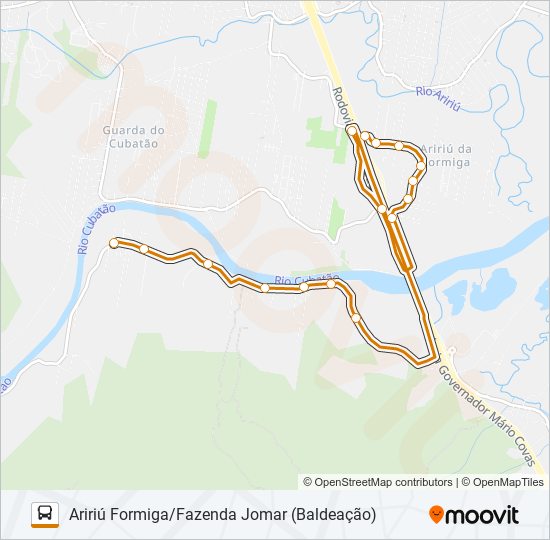 Mapa da linha 311 de ônibus