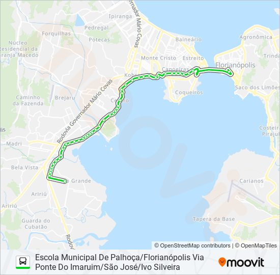 Mapa da linha 0386 de ônibus