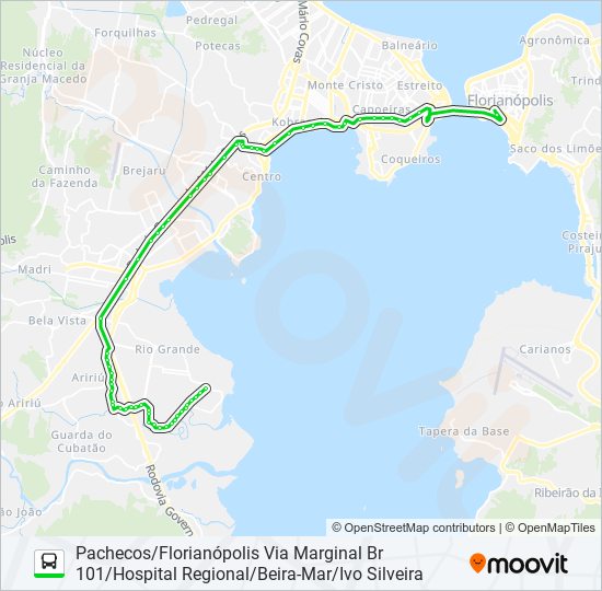 Mapa da linha 03610 de ônibus