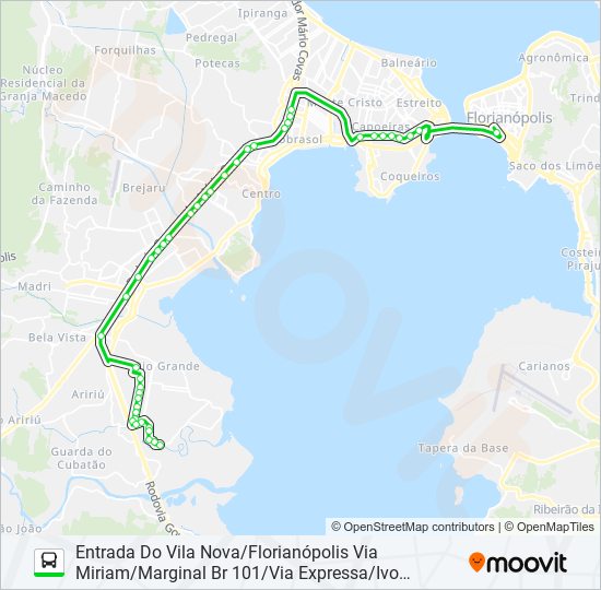 Mapa da linha 03613 de ônibus