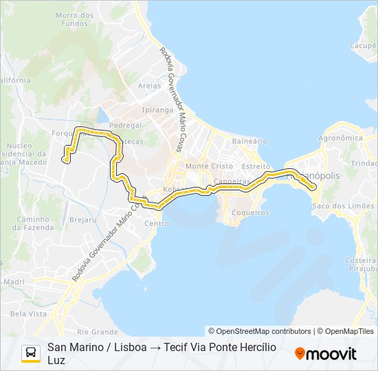 Mapa da linha 763.3 EXECUTIVO SAN MARINO / LISBOA de ônibus