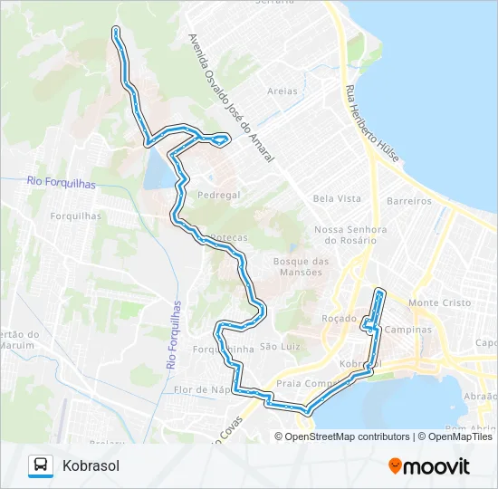 135 POTECAS / KOBRASOL Bus Line Map