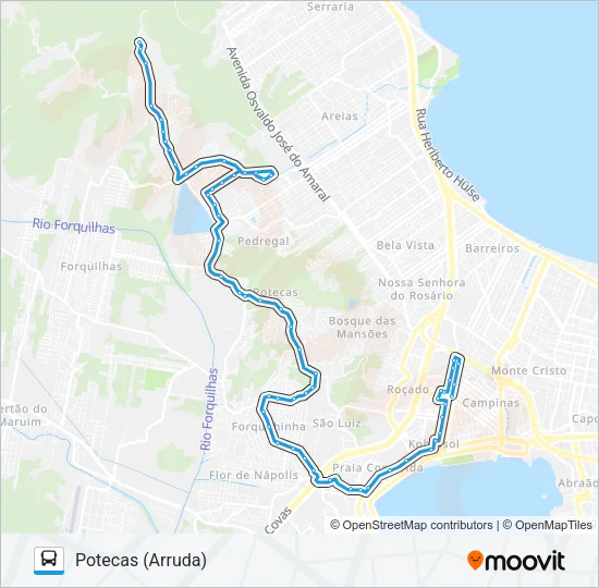 135 POTECAS / KOBRASOL Bus Line Map