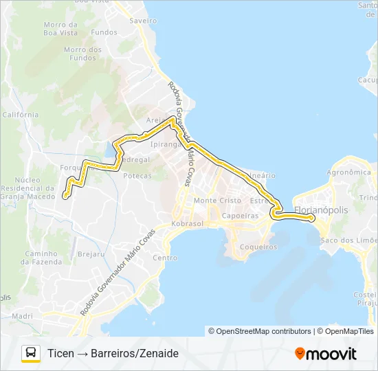 EXECUTIVO ZENAIDE Bus Line Map