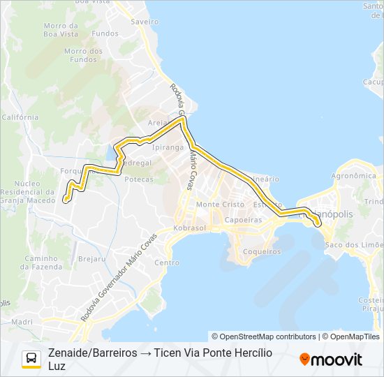 Mapa da linha EXECUTIVO ZENAIDE de ônibus