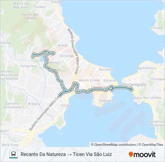 Mapa da linha 020.1 POTECAS SANTOS SARAIVA de ônibus