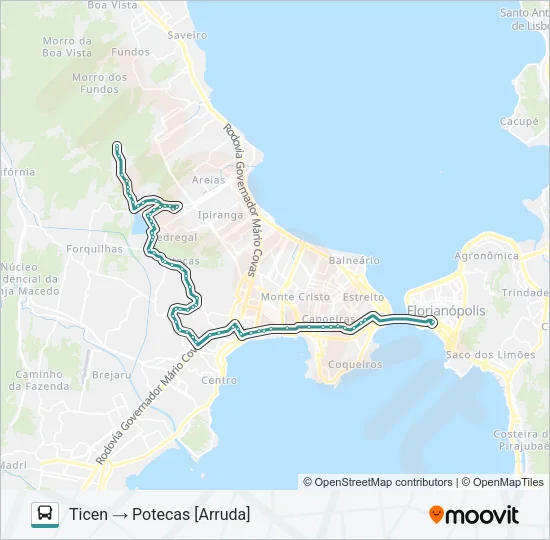 020.1 POTECAS SANTOS SARAIVA Bus Line Map