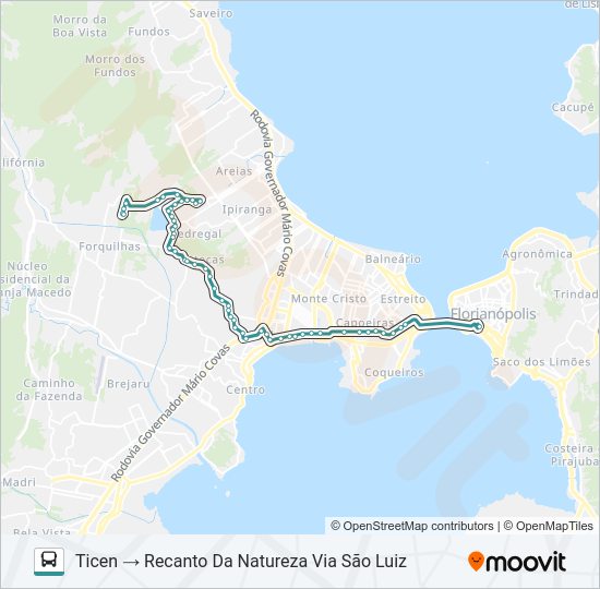 Mapa da linha 020.1 POTECAS SANTOS SARAIVA de ônibus