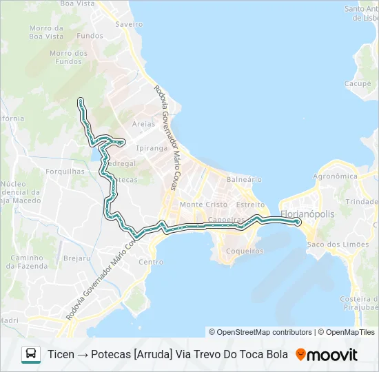 020.1 POTECAS SANTOS SARAIVA Bus Line Map