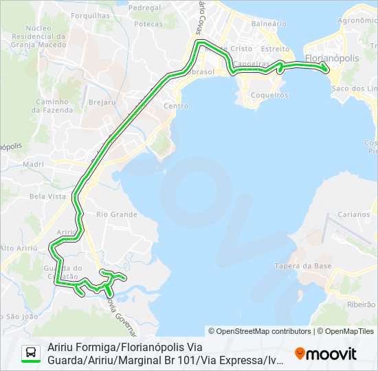 Mapa da linha 6751 de ônibus