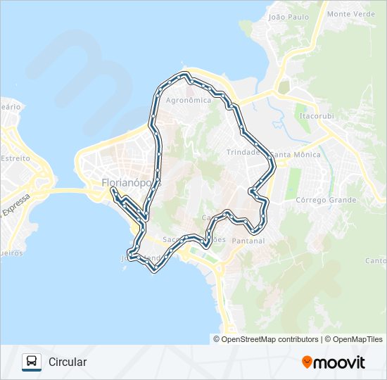 Mapa de 137 VOLTA AO MORRO NORTE VIA HU de autobús