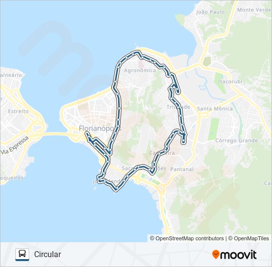 Mapa da linha 135 VOLTA AO MORRO NORTE VIA LAURO LINHARES de ônibus