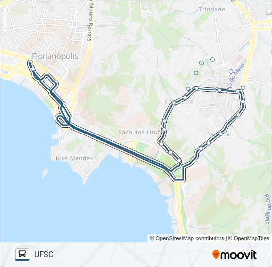 188 TICEN - UFSC bus Line Map