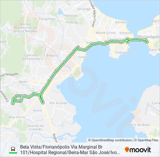 Mapa da linha 71617 de ônibus