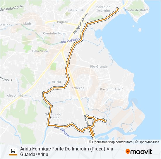 Mapa de 3033 de autobús