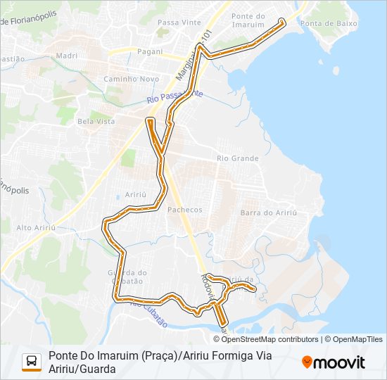 Mapa de 3033 de autobús