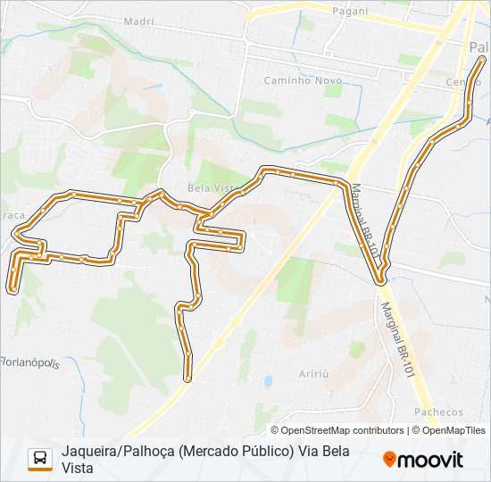 Mapa da linha 4039 de ônibus