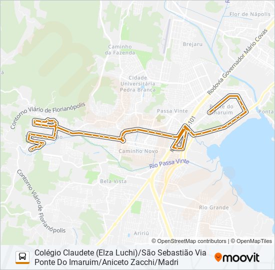 Mapa da linha 5035 de ônibus