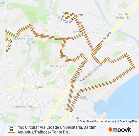 Mapa da linha 62011 de ônibus