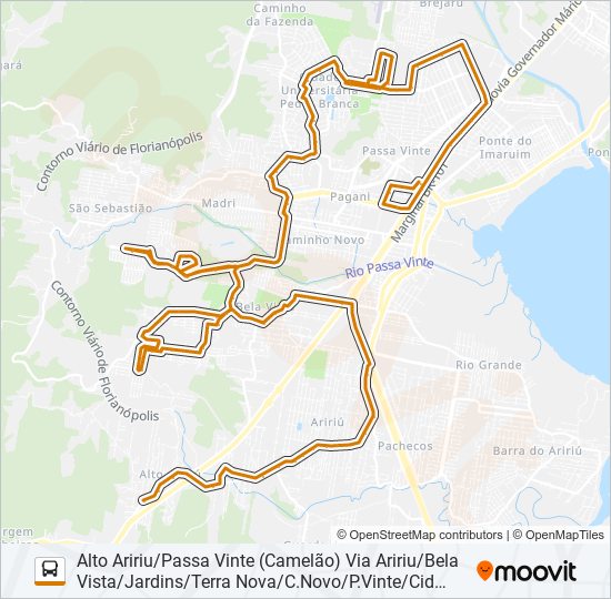 Mapa da linha 10110 de ônibus