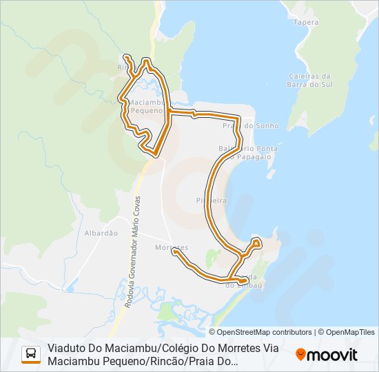 Mapa da linha 113 de ônibus