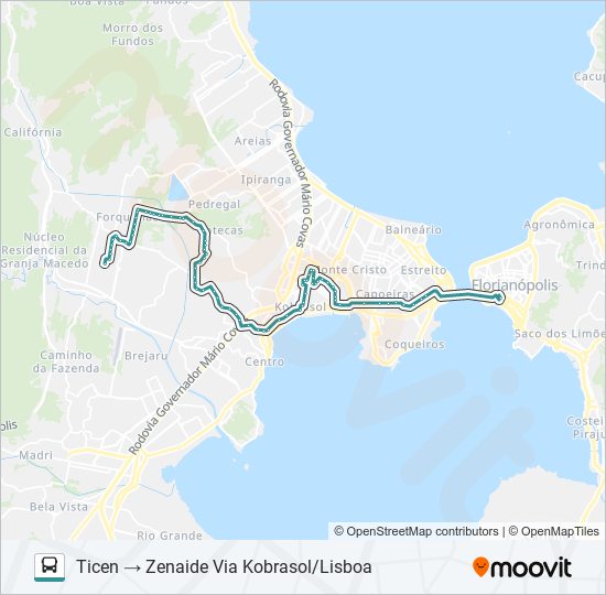 Mapa da linha 763.2 ZENAIDE S. FELICIDADE de ônibus