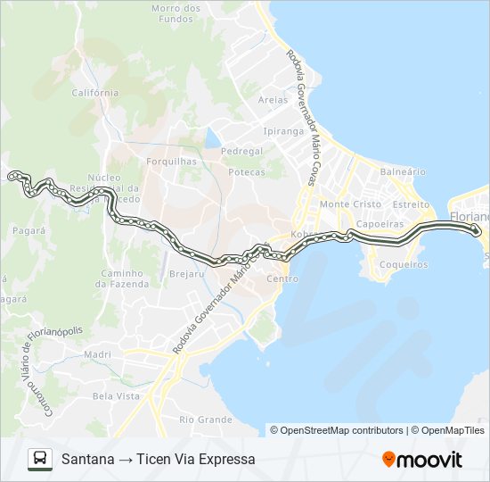 Mapa da linha 178-1 SANTANA de ônibus