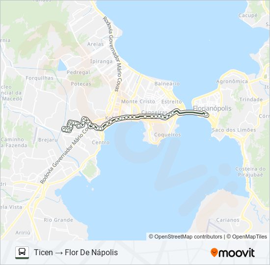 Mapa da linha 175-1 FLOR DE NÁPOLIS de ônibus