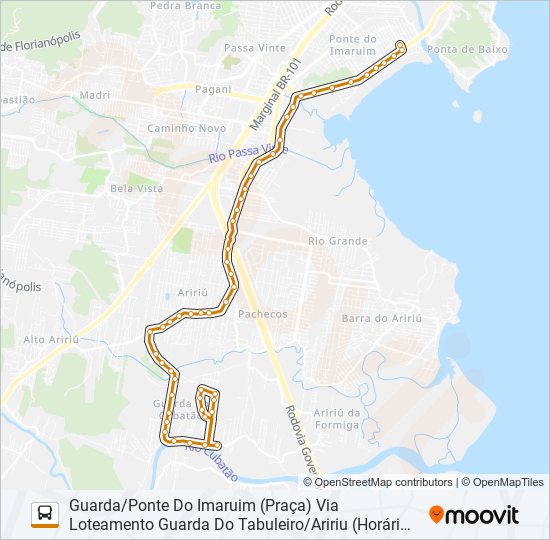 Mapa da linha 3333 de ônibus