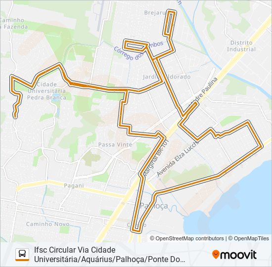 Mapa da linha 62010 de ônibus