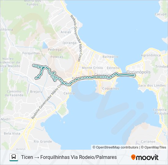 Mapa da linha 117 C.H. FORQUILHINHA de ônibus