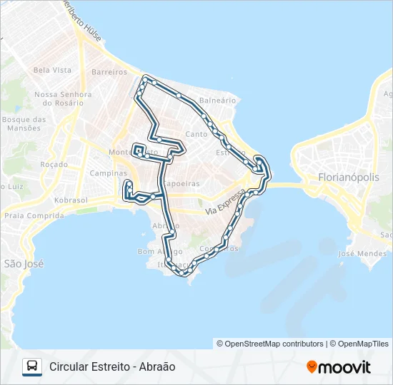 605 CIRCULAR ESTREITO - ABRAÃO Bus Line Map